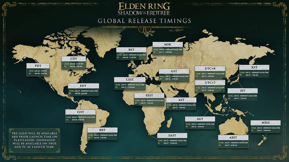 Elden Ring DLC Shadow of the Erdtree, heures de lancement et de disponibilité