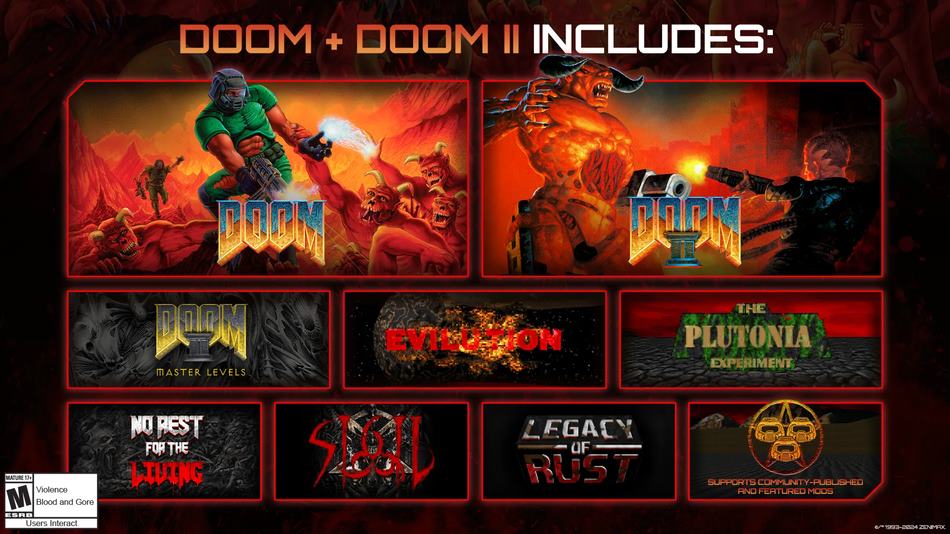 Doom + Doom 2 add-ons included