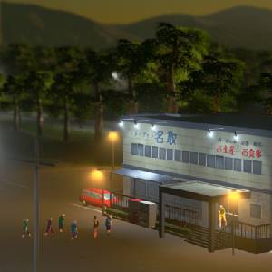 Cities Skylines Content Creator Pack Modern Japan - Station-service de Nuit